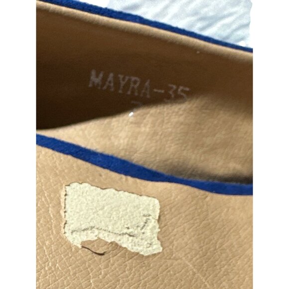 Yoki Heels Mayra Blue Silver Beading All Over Flat Bow Size 7 - Picture 4 of 12